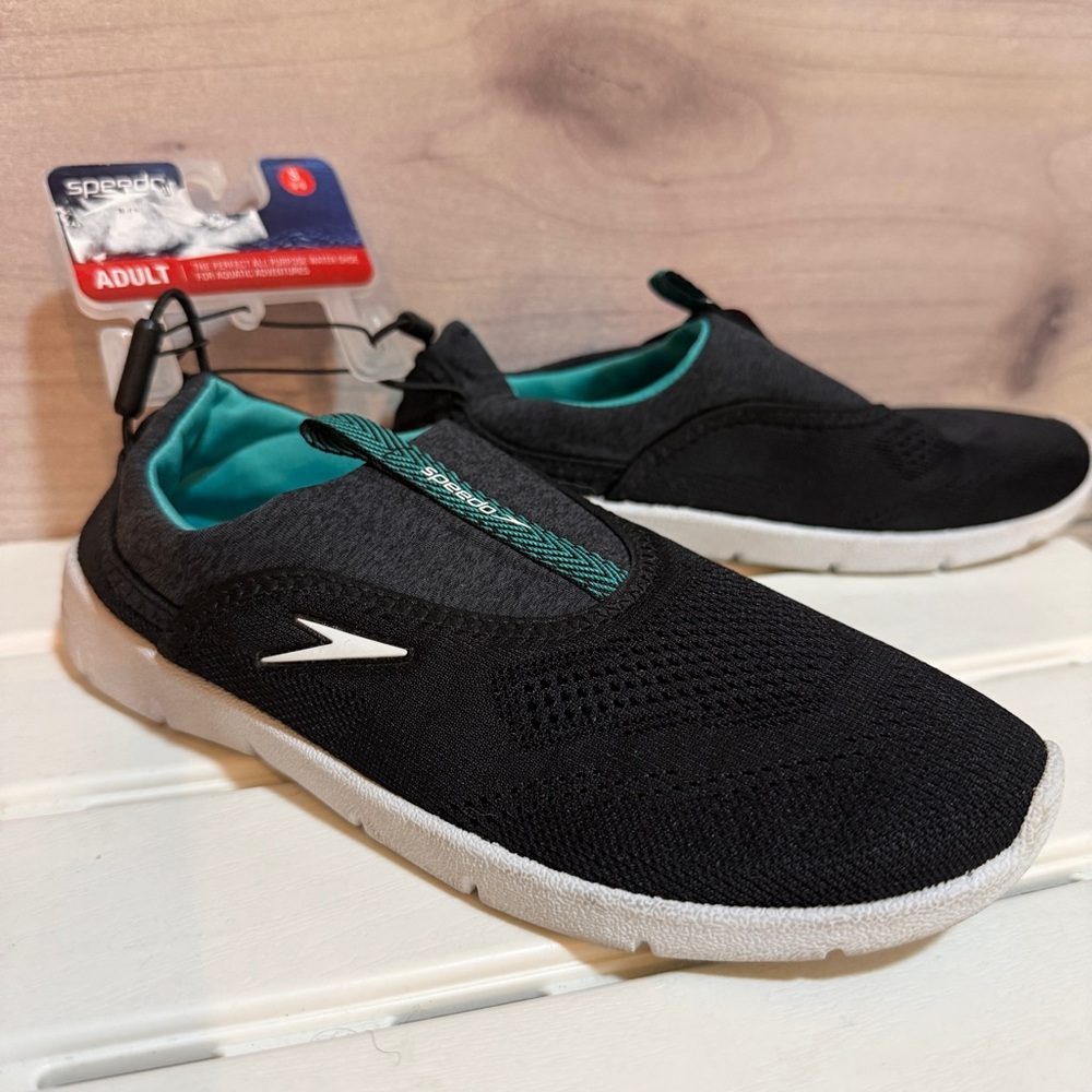 SPEEDO AQUA SKIMMER Water Shoes Womens Black/Green Shoe Size Small (5-6) NWT